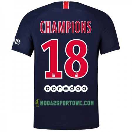 Koszulka Paris Saint-Germain Champions 18 Domowe Stroje Piłkarskie 2018/19 Krótki Rękaw